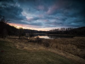 whispers of tanglesprings: indian lake in fog and snowfall