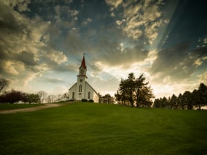 a tranquil church in iowa’s countryside